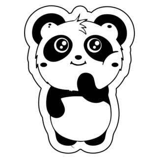 Shy Panda Sticker (Black)